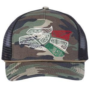 Mexico Flag Mexican Eagle Aztec Style Hecho En Mexico Retro Rope Trucker Hat Cap