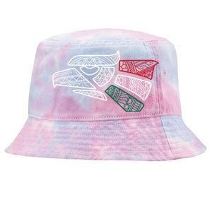 Mexico Flag Mexican Eagle Aztec Style Hecho En Mexico Tie-Dyed Bucket Hat