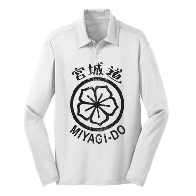 Miyagido Flower Silk Touch Performance Long Sleeve Polo