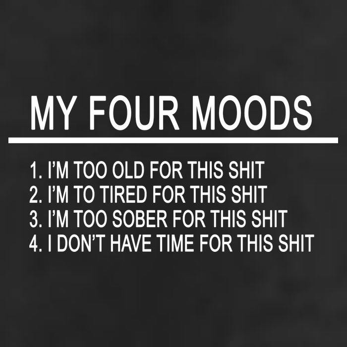My Four Moods, Funny Quote Design Golf Towel