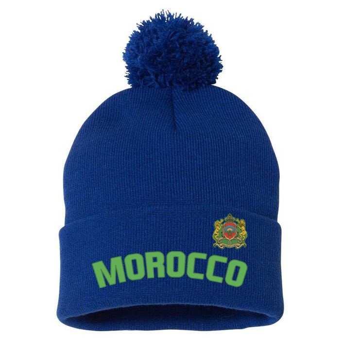 Morocco Flag Moroccan Pride International Country Funny Gift Pom Pom 12in Knit Beanie