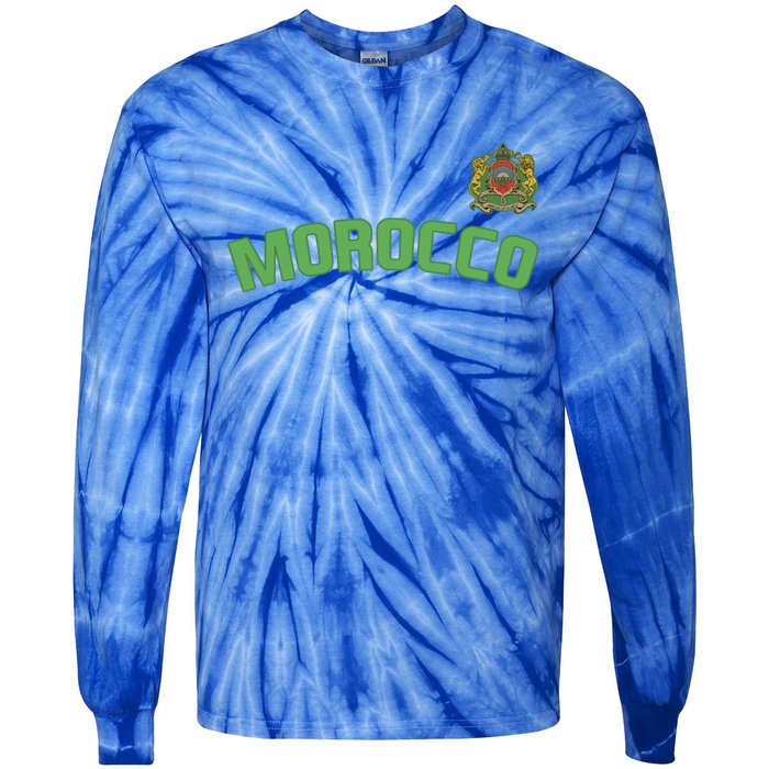 Morocco Flag Moroccan Pride International Country Funny Gift Tie-Dye Long Sleeve Shirt