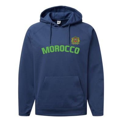 Morocco Flag Moroccan Pride International Country Funny Gift Performance Fleece Hoodie