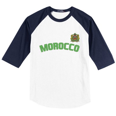 Morocco Flag Moroccan Pride International Country Funny Gift Baseball Sleeve Shirt