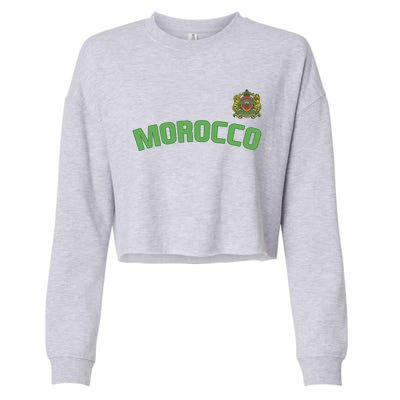 Morocco Flag Moroccan Pride International Country Funny Gift Cropped Pullover Crew