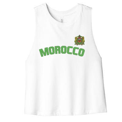 Morocco Flag Moroccan Pride International Country Funny Gift Women's Racerback Cropped Tank