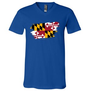 Maryland Flag Marylander Maryland Flag State Pride V-Neck T-Shirt