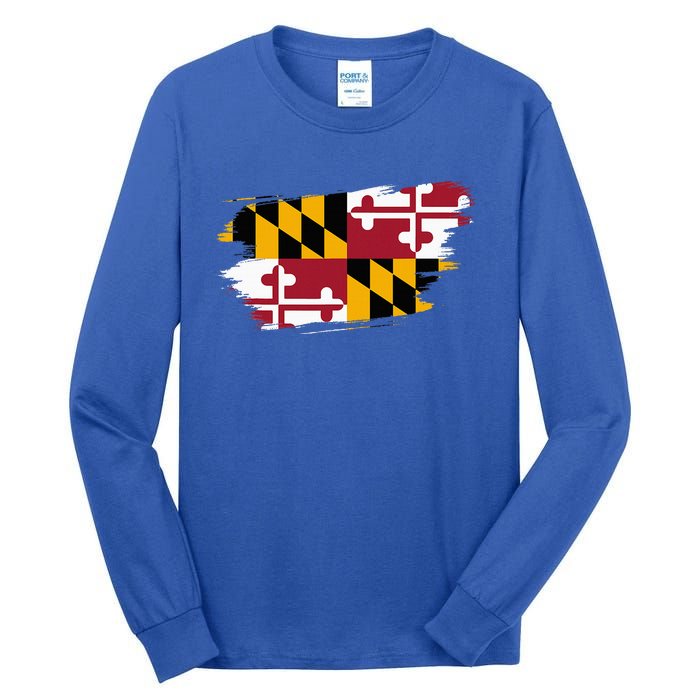 Maryland Flag Marylander Maryland Flag State Pride Tall Long Sleeve T-Shirt