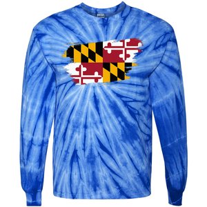 Maryland Flag Marylander Maryland Flag State Pride Tie-Dye Long Sleeve Shirt