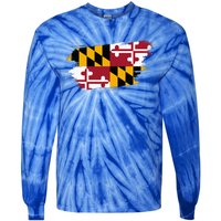 Maryland Flag Marylander Maryland Flag State Pride Tie-Dye Long Sleeve Shirt