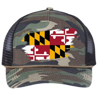 Maryland Flag Marylander Maryland Flag State Pride Retro Rope Trucker Hat Cap