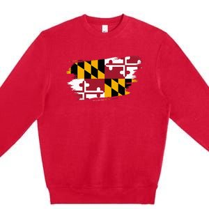 Maryland Flag Marylander Maryland Flag State Pride Premium Crewneck Sweatshirt