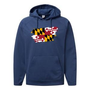 Maryland Flag Marylander Maryland Flag State Pride Performance Fleece Hoodie