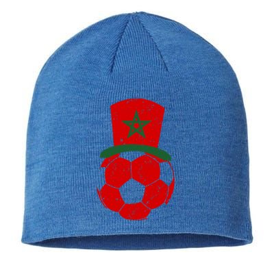 Morocco Flag Moroccan Soccer Supporter Gift Sustainable Beanie