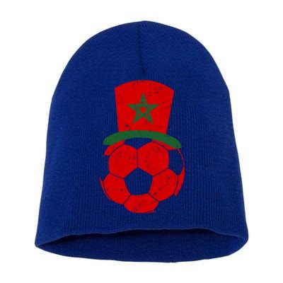 Morocco Flag Moroccan Soccer Supporter Gift Short Acrylic Beanie