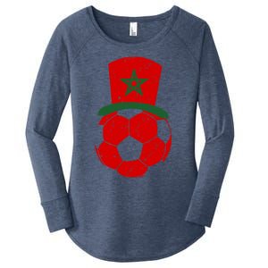 Morocco Flag Moroccan Soccer Supporter Gift Women's Perfect Tri Tunic Long Sleeve Shirt