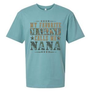 My Favorite Marine Calls Me Nana Veteran Day Sueded Cloud Jersey T-Shirt