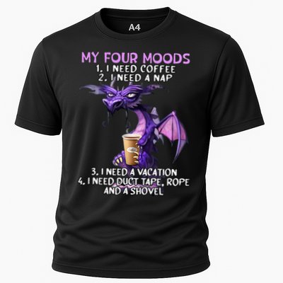 My Four Moods I Need Coffee I Need A Nap Dragon Performance Shirt