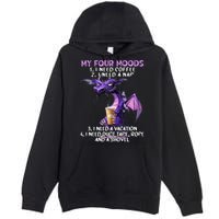 My Four Moods I Need Coffee I Need A Nap Dragon Premium Pullover Hoodie