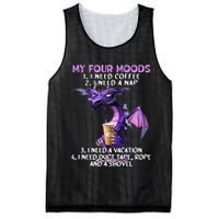 My Four Moods I Need Coffee I Need A Nap Dragon Mesh Reversible Basketball Jersey Tank