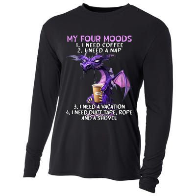 My Four Moods I Need Coffee I Need A Nap Dragon Cooling Performance Long Sleeve Crew
