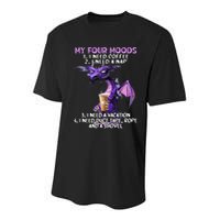 My Four Moods I Need Coffee I Need A Nap Dragon Youth Performance Sprint T-Shirt