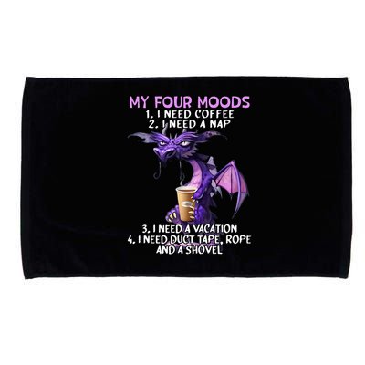 My Four Moods I Need Coffee I Need A Nap Dragon Microfiber Hand Towel