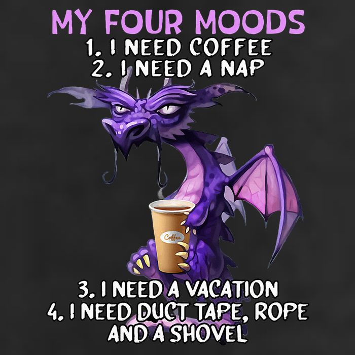 My Four Moods I Need Coffee I Need A Nap Dragon Microfiber Hand Towel