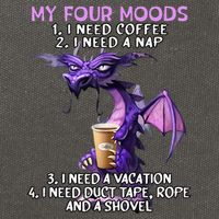 My Four Moods I Need Coffee I Need A Nap Dragon Cotton Canvas Backpack