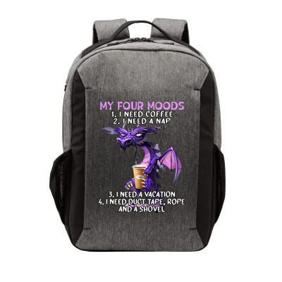 My Four Moods I Need Coffee I Need A Nap Dragon Vector Backpack