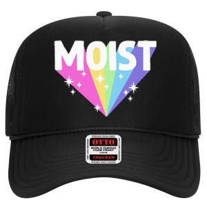 Moist Funny Meme Offensive Weird Cool Hilarious Humorous High Crown Mesh Back Trucker Hat