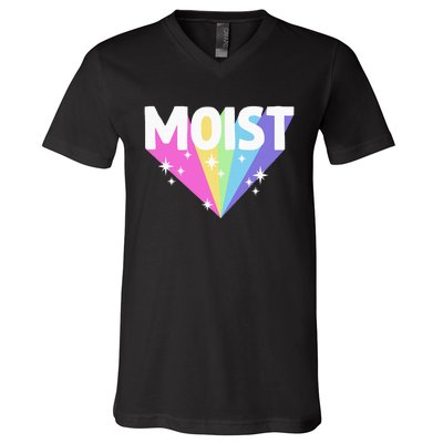 Moist Funny Meme Offensive Weird Cool Hilarious Humorous V-Neck T-Shirt