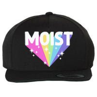 Moist Funny Meme Offensive Weird Cool Hilarious Humorous Wool Snapback Cap