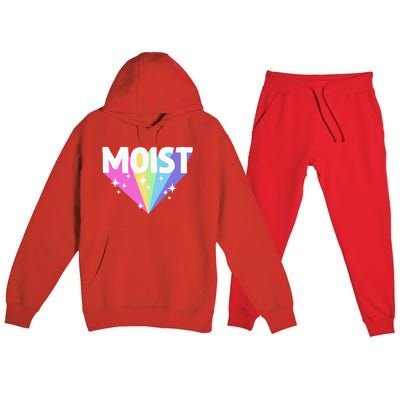 Moist Funny Meme Offensive Weird Cool Hilarious Humorous Premium Hooded Sweatsuit Set