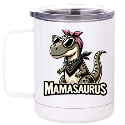 Mamasaurus Family Matching Dinosaur Mom Meaningful Gift 12 oz Stainless Steel Tumbler Cup