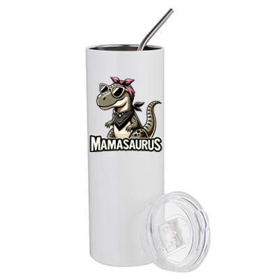 Mamasaurus Family Matching Dinosaur Mom Meaningful Gift Stainless Steel Tumbler