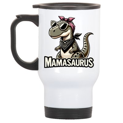 Mamasaurus Family Matching Dinosaur Mom Meaningful Gift Stainless Steel Travel Mug