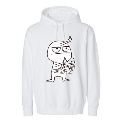 Middle Finger Maniac Funny Garment-Dyed Fleece Hoodie