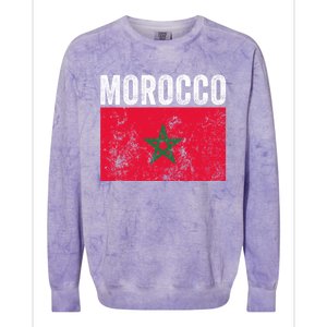 Morocco Flag Moroccan Soccer Supporter Cool Gift Colorblast Crewneck Sweatshirt