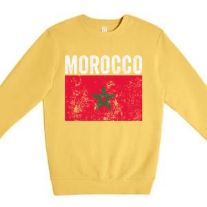 Morocco Flag Moroccan Soccer Supporter Cool Gift Premium Crewneck Sweatshirt