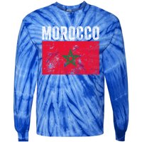 Morocco Flag Moroccan Soccer Supporter Cool Gift Tie-Dye Long Sleeve Shirt