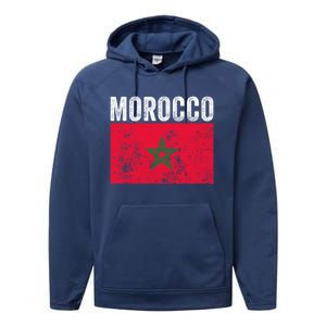 Morocco Flag Moroccan Soccer Supporter Cool Gift Performance Fleece Hoodie