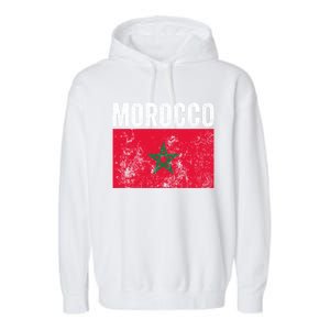 Morocco Flag Moroccan Soccer Supporter Cool Gift Garment-Dyed Fleece Hoodie