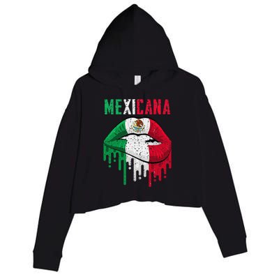 Mexican Flag Mexicana Pride Crop Fleece Hoodie