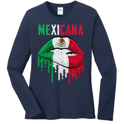 Mexican Flag Mexicana Pride Ladies Long Sleeve Shirt