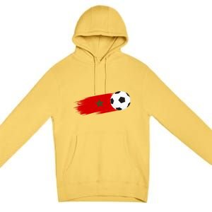 Morocco Flag Moroccan Soccer Supporter Funny Gift Premium Pullover Hoodie