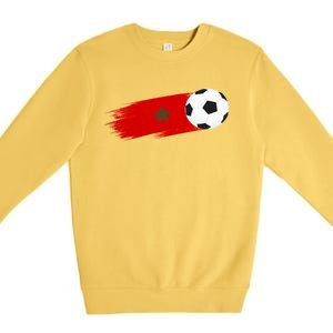 Morocco Flag Moroccan Soccer Supporter Funny Gift Premium Crewneck Sweatshirt