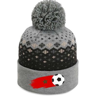 Morocco Flag Moroccan Soccer Supporter Funny Gift The Baniff Cuffed Pom Beanie