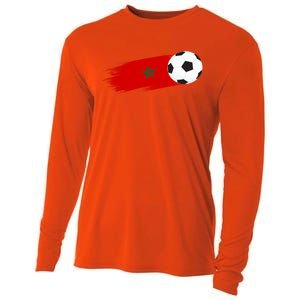 Morocco Flag Moroccan Soccer Supporter Funny Gift Cooling Performance Long Sleeve Crew