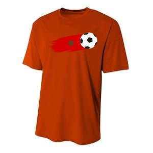 Morocco Flag Moroccan Soccer Supporter Funny Gift Performance Sprint T-Shirt